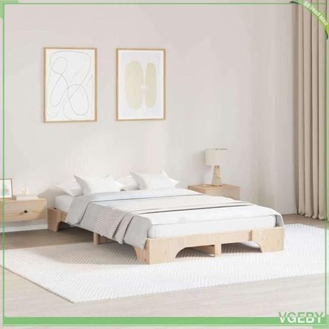 Cadre de lit - ABI - 120 x 190 cm - Pin massif - Durable et moderne (1/5)