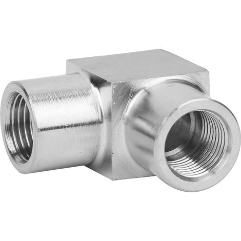 Raccord coudé à double filetage femelle BSPP à angle droit pour eau, air et huile, 1/8 po