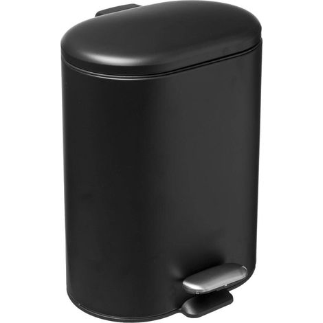 Cestino per rifiuti in metallo siliflex con chiusura ammortizzata 6l nero  - 5five