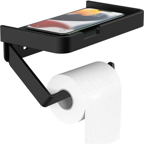 Porte Papier Toilette, Dérouleur Papier Toilette, Porte Rouleau Papier Toilettes pour Salle De Bain Et CuisineAvec Support (1/5)