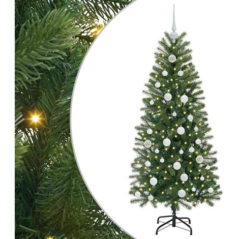 Albero di Natale Albero natalizio Albero festivo artificiale con 150 LED Verde 150 cm PE e PVC (1/5)