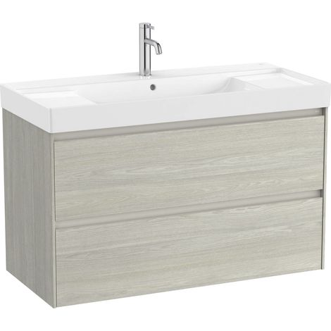 Pack Unik mueble base de 2 cajones + lavabo ONA - ROCA Color: Roble claro