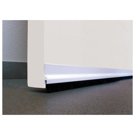 Burlete Bajo Puerta 125Cm Tornillos Flecos Aluminio Blanco Burcasa