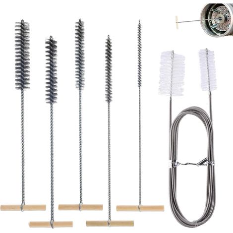 6 Pcs Aquarium Cleaning Brush Cleaning Brush Efficient Cleaning Drilling Holes with Wire Brush Cylinder Brush Set for Pellet Stove Stainless Pipe (1/5)