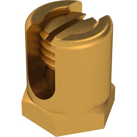 OBO Bettermann Borne de puesta a tierra con rosca de fijación M6 4-50mm² Latón latón, 6404006