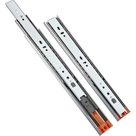 Stahlschubladenschienen 300 mm mit automatischer Soft-Close-Funktion, seitlicher Montage und Vollauszug, Tragfähigkeit 35 kg (1 Satz) (1/5)