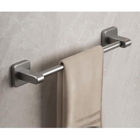 Portasciugamani, mensola a muro per bagno, mensola sospesa in alluminio per bagno e toilette (grigio, 30 cm) (1/5)