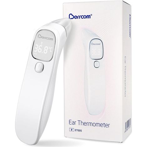 Thermomètre auriculaire et frontal médical sans contact, numérique à infrarouge pour enfants et adultes avec lecture instantanée et alarme (1/5)