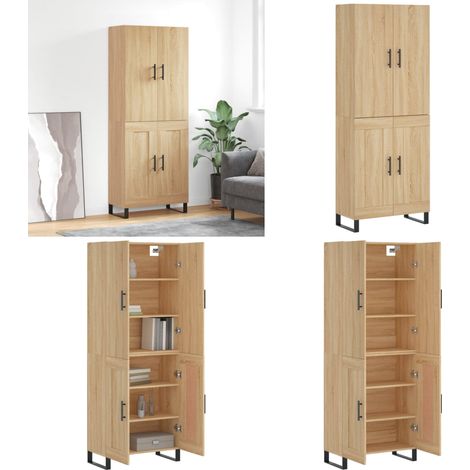 Highboard Sonoma-Eiche 69,5x34x180 cm Holzwerkstoff - Holzwerkstoff - Sonoma-Eiche (1/5)