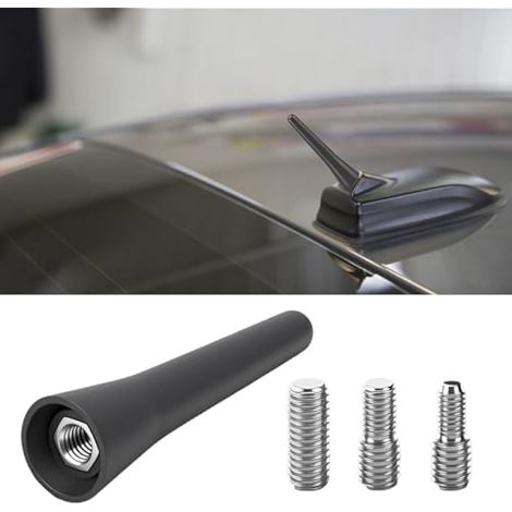Antenne De Voiture, 6,5cm Antenne Voiture Courte, Mini Antenned'Autoradio, FM/AM Amplificateur Autoradio avec vis M4 M5 M6, Idéal pour Radio Voiture et CarPlay (6,5CM) (1/5)