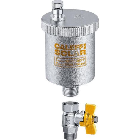 Valvola automatica di sfogo aria per impianti solari in ottone per alte temperature caleffi 250041