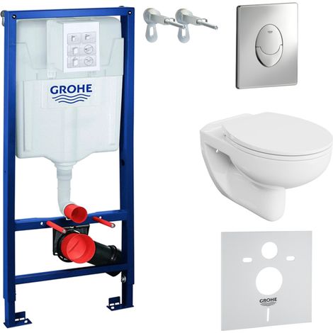 GROHE WC Set mit Vorwandelement, Wand-WC und Spülknopf (1/5)