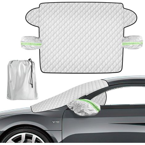 TolleTour Telo copri parabrezza auto largo 181 cm, 4 strati, con magneti e coprispecchietti, per inverno ed estate (1/5)
