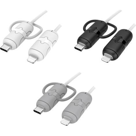 Lot de 3 protections pour câble de charge rapide PD : embouts renforcés en silicone ultra-résistant pour iPhone 14, 13, 12 Pro, 11 et Xs Max. (1/5)