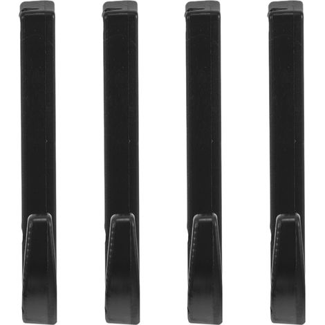 Crochets en plastique noir de 2 mm forme J, lot 4, modernes pour la cuisine, le rangement mural et (1/5)