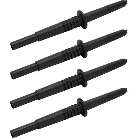 4 Stück Prüfspitzen 4 mm Bananenstecker, Isolierdraht-Durchdringungsspitzen für elektrische Prüfungen, Schwarz (1/5)