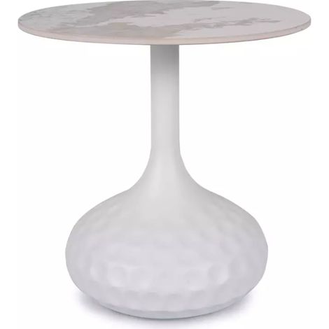 Table basse céramique design effet marbre blanc hauteur 49 cm LOSANE (1/3)