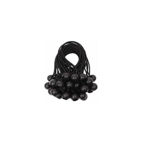Lot de 15 Tendeur Elastique, Tendeur Bache avec Boules, Sandow Elastique Caoutchouc, pour Bâche, Adapté aux Tentes, Bannières, Filets, Rideaux Harnais d’Extension (Noir) (1/3)