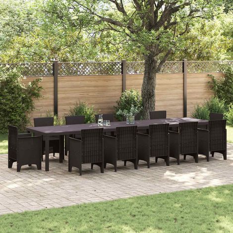 Gartentisch Braun 400 x 100 x 73 cm Poly-Rattan (1/5)