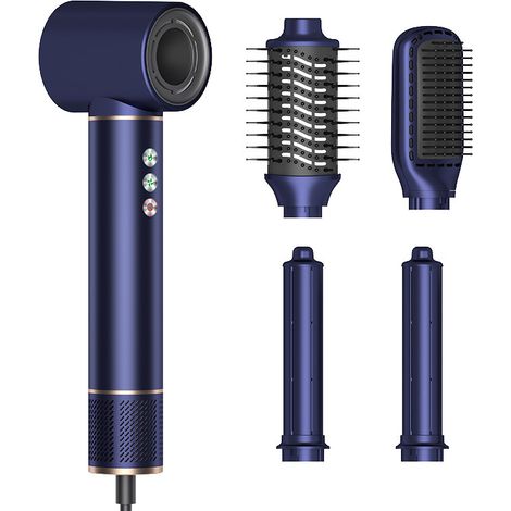 Sèche-cheveux 5 en 1 bleu foncé haute vitesse (norme européenne), avec fonction ion négatif, kit pour usage domestique. (1/5)