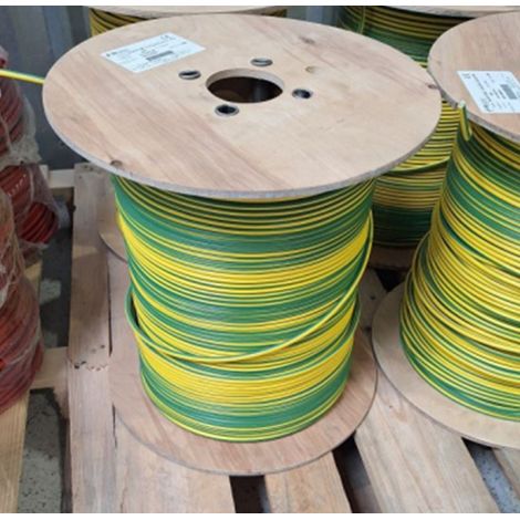Touret 500m de fil aluminium rigide FR-N07V-AR 16 mm² Vert/Jaune (VAR16VJ5) (1/2)