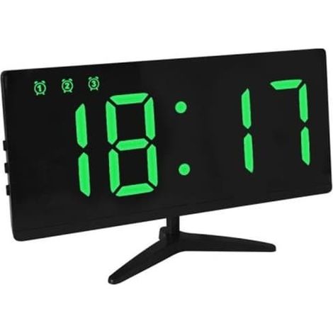 KLVGTIFS PU - Horloge électronique LED, horloge de table numérique intelligente (verte) (1/5)