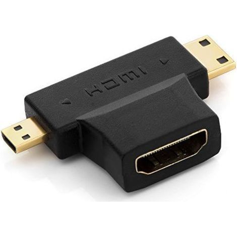 HDMI Femelle Mini HDMI Mâle + Micro Prise HDMI 3D Full HD 1080p (1/4)