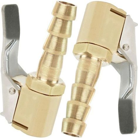 2 Pièces Embout de Gonflage,Embout Gonflage Pneu Voiture,Embout Gonfleur avec Clip,Gonflage Valve Clip Pince Connecteur Adaptateur,pour Valves de Pneu,en Laiton,8mm (1/5)