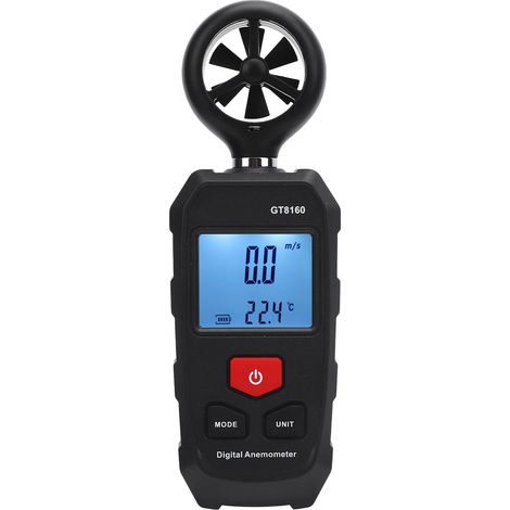 Digital Wind Speed Meter 6 Units High Precise LCD Backlit Display Wind Speed Temperature Chill Tester for Outdoor (1/5)