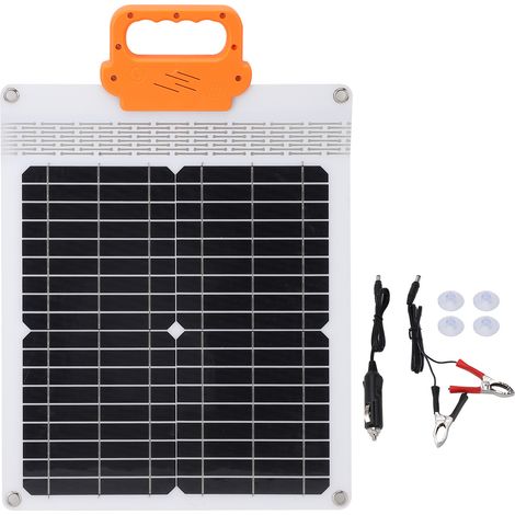 Kit Panneau Solaire 20W Monocristallin Portable Léger avec Poignée Chargeur USB pour Camping Randonnée Énergie d'Urgence (1/5)