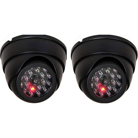 Lot de 2 caméras dôme factice avec caméra Infrarouge factice avec Objectif et Surveillance vidéo Clignotante (1/5)