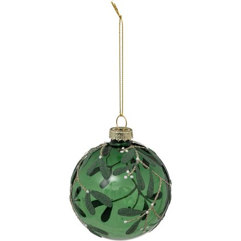 boule de noël vert gui 8cm en verre - Atmosphera créateur d'intérieur