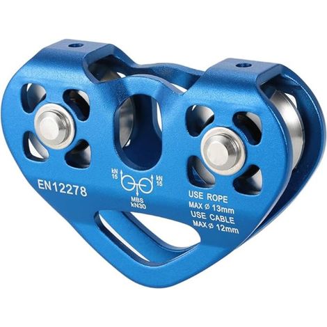 1 Poulie tandem 30KN, roulement à billes inox, corde 13mm, câble 12mm, escalade sauvetage jardin (1/5)