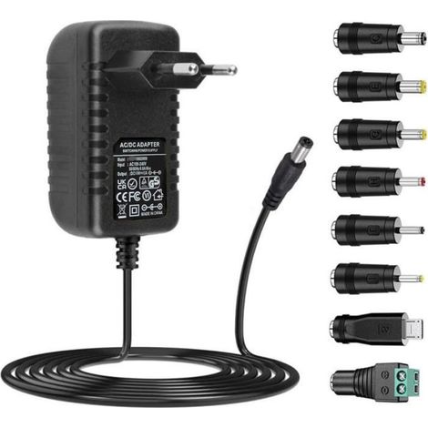 1 Adaptateur Secteur,Entrée AC100V-240V,Sortie DC9V 2A,Prise 5,5x2,1mm,Pour LED Routeur Caméra (1/5)