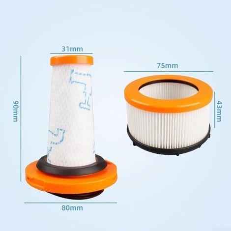 Lot de 4 Filtres de Rechange : 2 Pré-filtres et 2 Filtres Moteur pour Aspirateur Balai Sans Fil Rowenta X-Force Flex 9.60