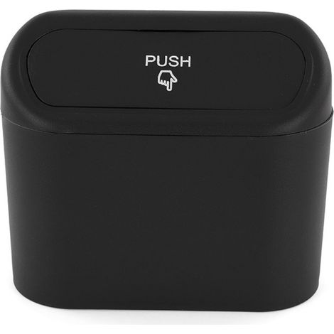 Poubelle Auto - Poubelle Compacte Avec Couvercle - Pour Voiture Bureau Maison - Noir - 16 x 15.5 x 14 cm - 1 Pièce (1/5)