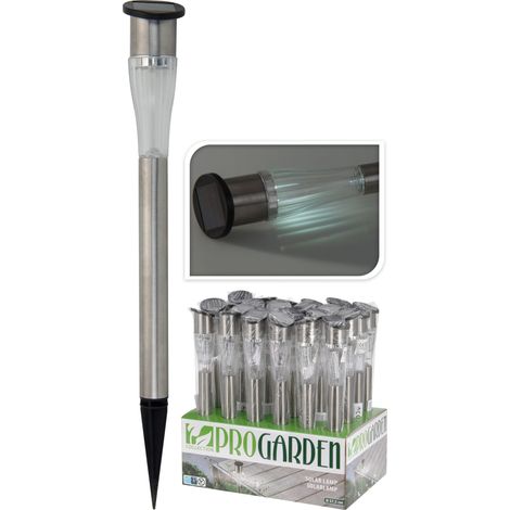 LAMPADA SOLARE 37,5CM INOX ESTERNO GIARDINO
