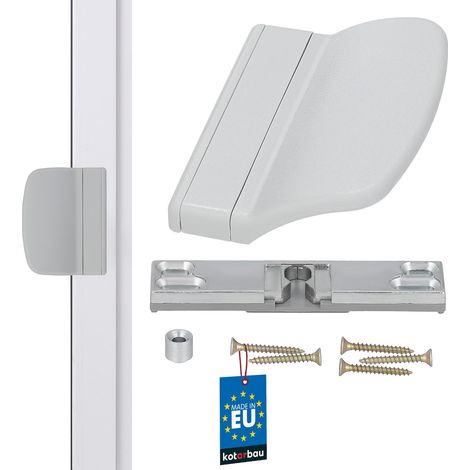 KOTARBAU Maniglia per porta del balcone, pratica maniglia per porta del balcone, grigio chiaro, sicura, per fumatori e terrazze, con chiusura a conchiglia universale (grigio chiaro) (1/5)