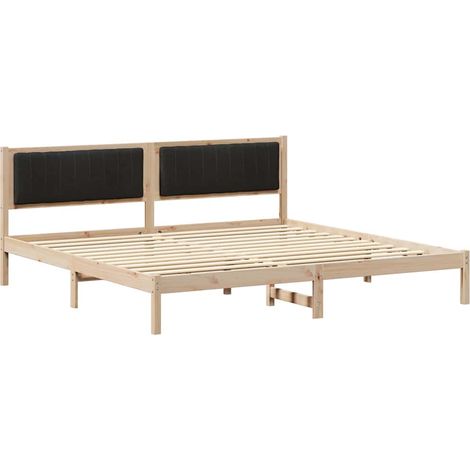 Estructura de cama Negro 200 x 200 cm Madera de pino macizo vidaXL (1/5)