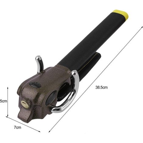 Antivol de voiture pliable à trois directions, fixation supérieure, verrou de volant, antivol de sécurité avec airbag et clés (1/2)