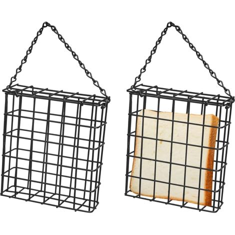 Mangeoire à Suif pour Oiseaux, Auge à Oiseaux Suspendues, avec Grille Ouverte, Faciles à Installer, Mangeoires pour Pics, pour Jardin Extérieur, Balcon, Branche d'arbre (1/5)