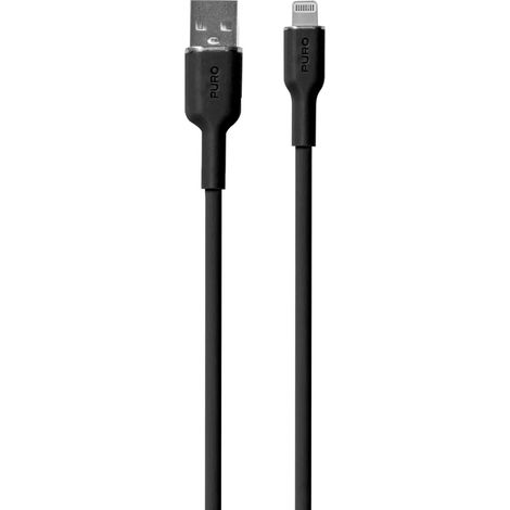 Cavo USB-A in silicone - Lightning per iPhone 1,5 m - Nero (1/3)