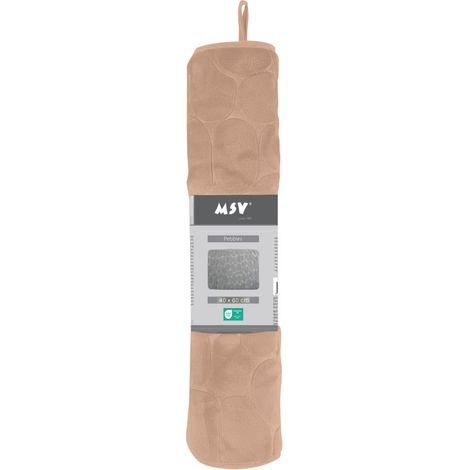 TAPIS DE BAIN GALET MOUSSE CAPPUCCINO 40X60 CM (1/5)