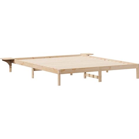 Maison Exclusive - Bettgestell mit Nachttischen Natur 180 x 210 c