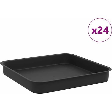 Maison Exclusive - Vassoio Quadrato per Fiori 24 pcs Nero 15 x 15 x 2 cm Plastica