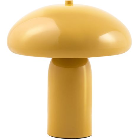 Lámpara de mesa moderna con pantalla de hierro una luz 22 cm forma de seta amarillo Sanya