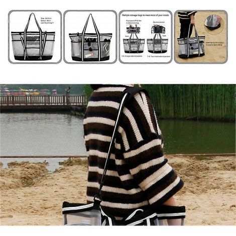 Sac de plage pratique et surdimensionné, compact et unisexe, grand sac de courses (1/5)