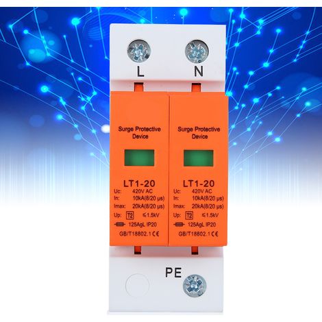 Dispositif de protection contre les surtensions modulaire anti-foudre Orange Arc 2P LT120 20ka (1/5)