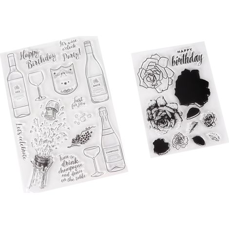 Stück transparente Stempel aus TPR mit klaren Mustern für Fotoalben, Tagebücher, Kartenherstellung, DIY-Scrapbooking (1/5)