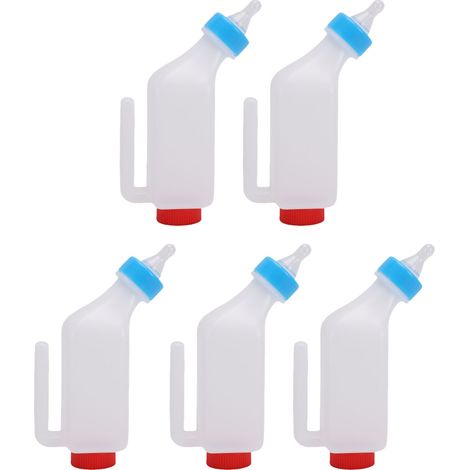 Biberon épais pour agneau et chèvre, 5 pièces, avec poignée suspendue pour sucette, pour bétail, 500ML